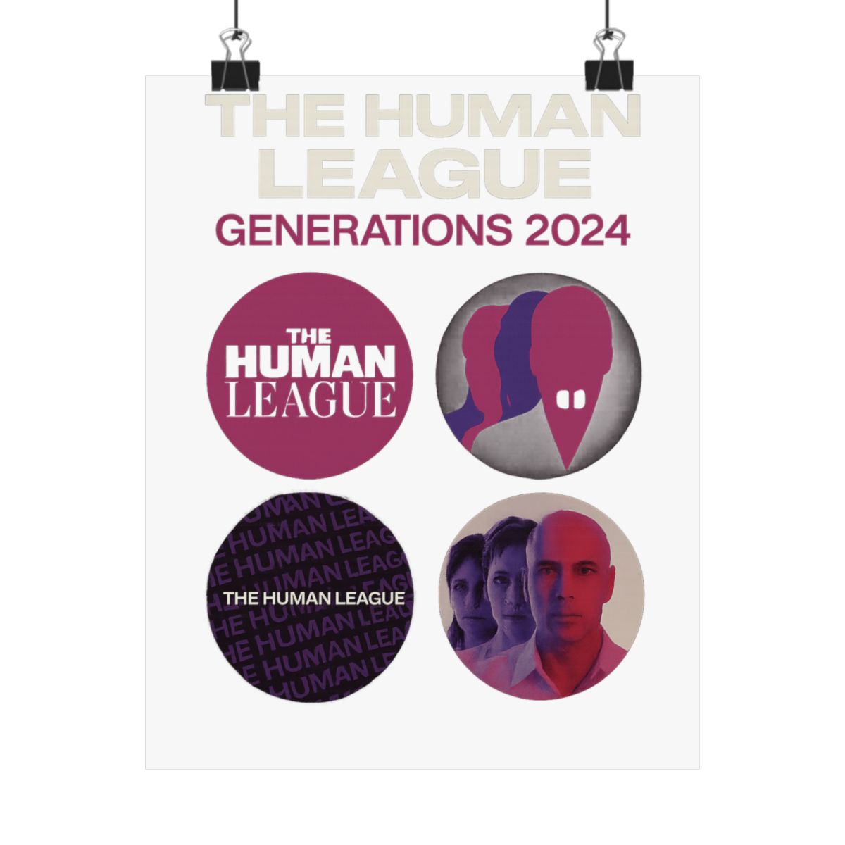 Human League Pin Badge Retro Poster | 80s Synthpop Wall Art Print
