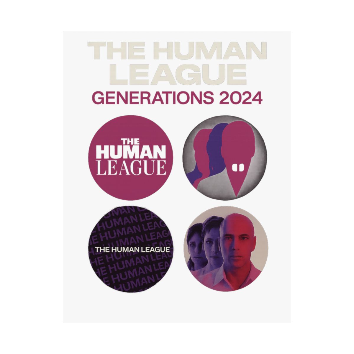 Human League Pin Badge Retro Poster | 80s Synthpop Wall Art Print
