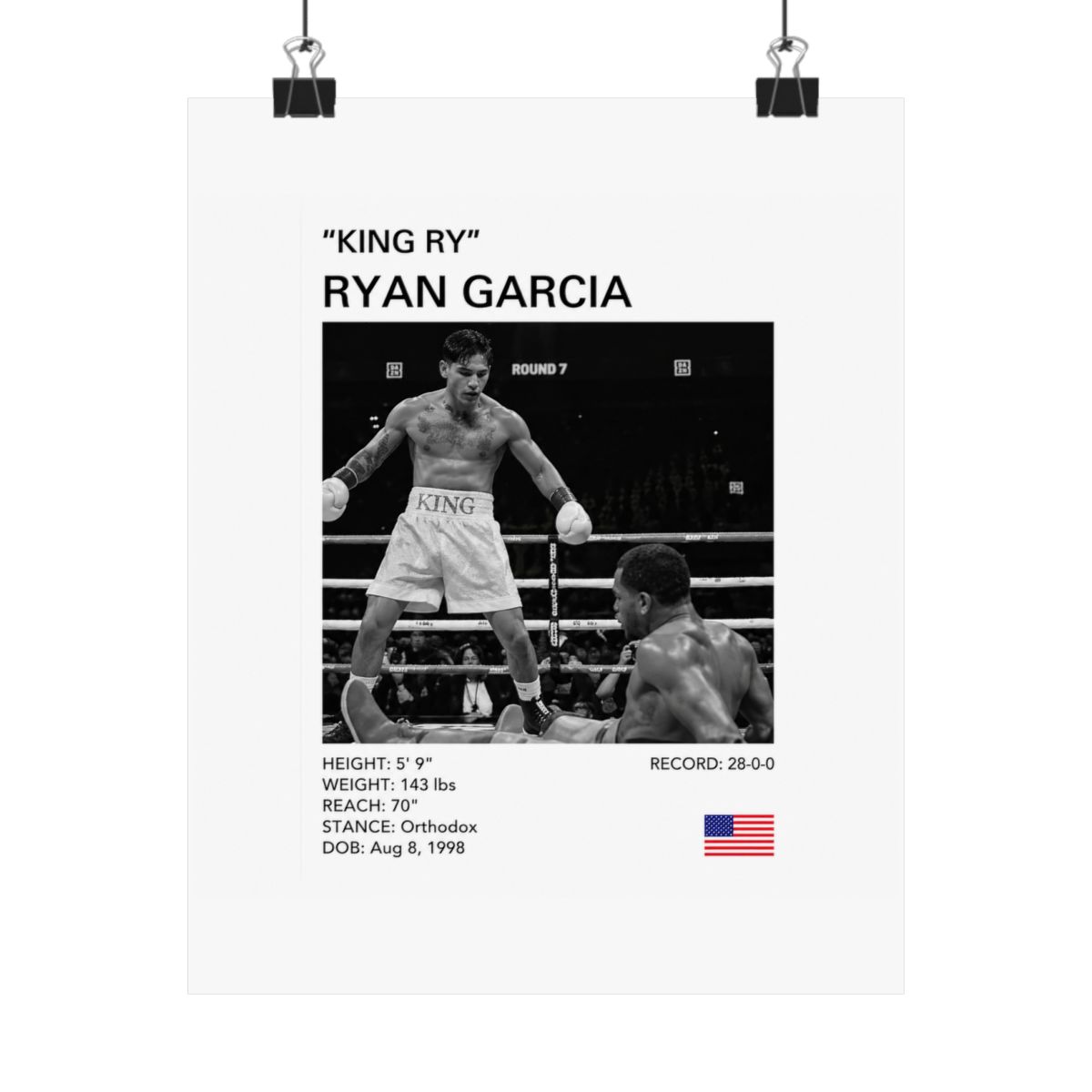 Ryan Garcia 'King Ry' Boxing Poster