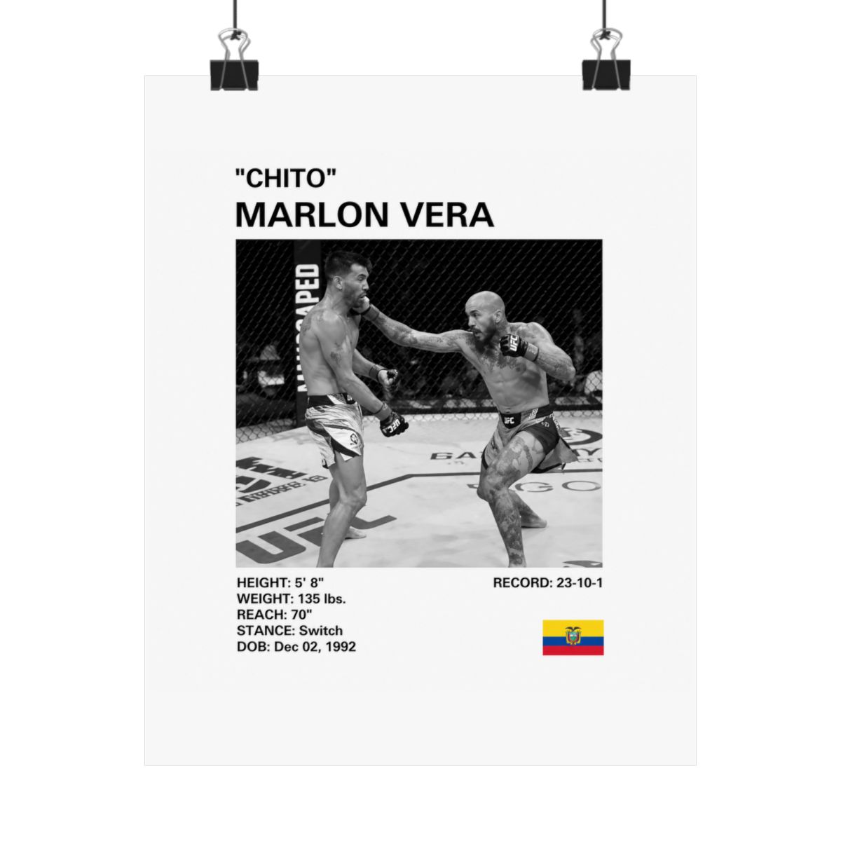 Marlon Vera "Chito" MMA Poster: Knockout Art Print