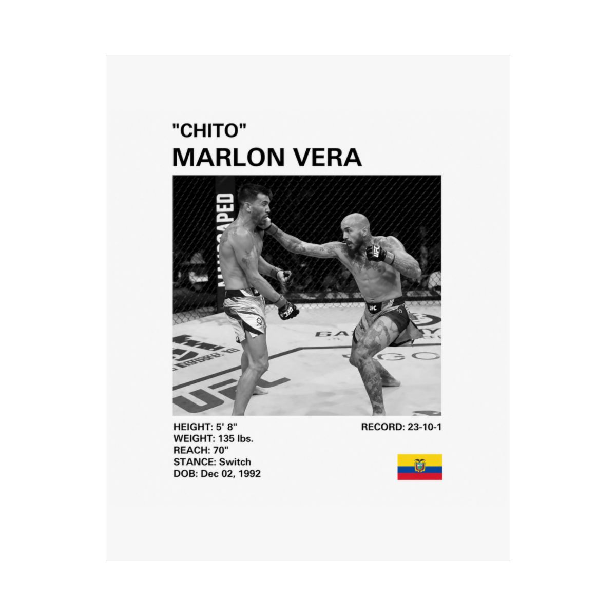 Marlon Vera "Chito" MMA Poster: Knockout Art Print